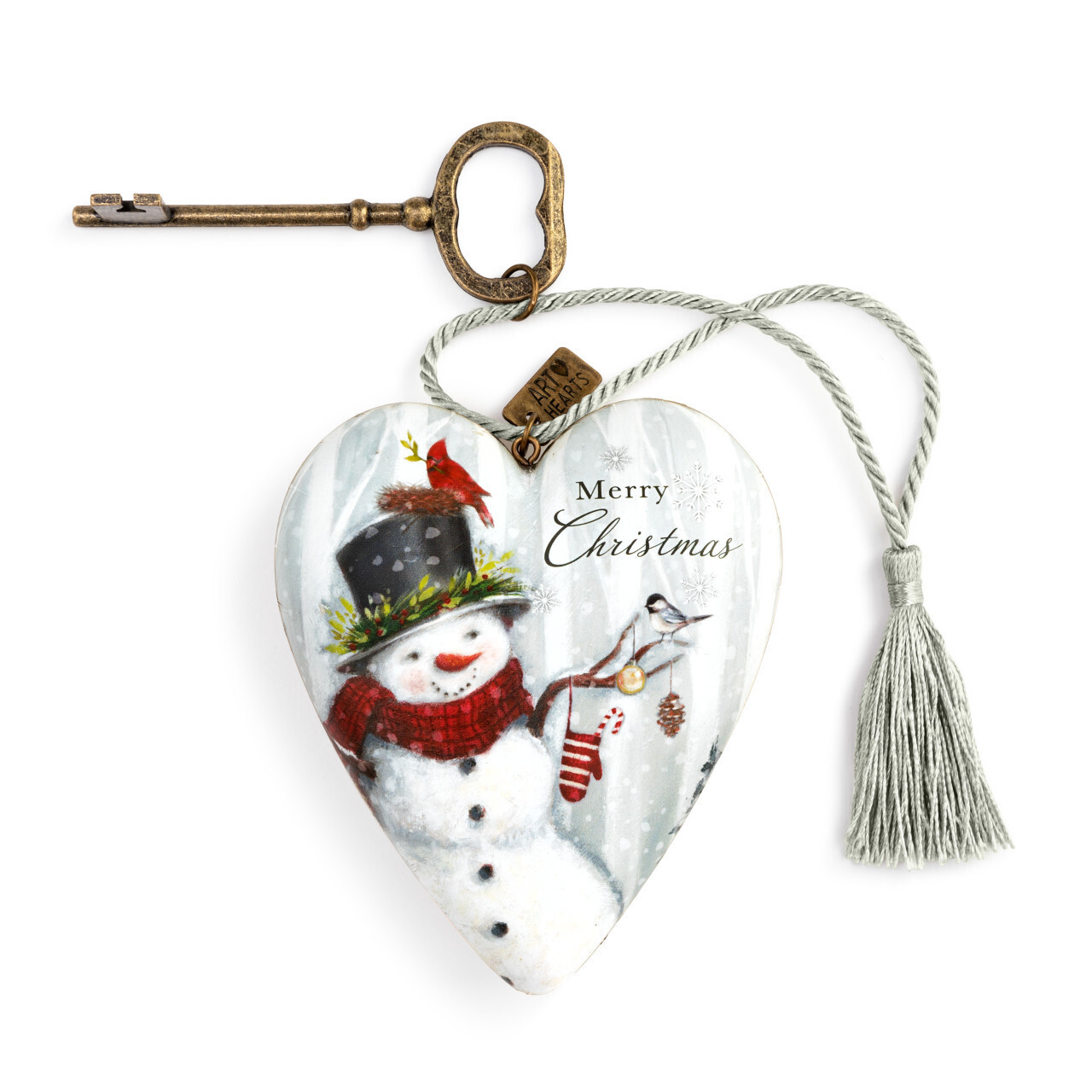 Merry Xmas Snowman Art Heart
