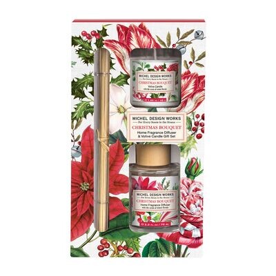 Christmas Bouquet Home Fragrance Diffuser & Votive Candle Gift Set