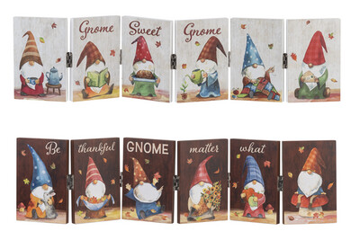 Fall Gnome Accordion Plaque