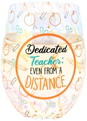 Dedicated Teacher Stemless Wine Glass
