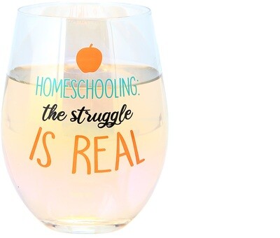 FINAL SALE Homeschooling Stemless Wine Glass
