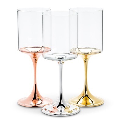 Wine Glass w/Metallic Stem