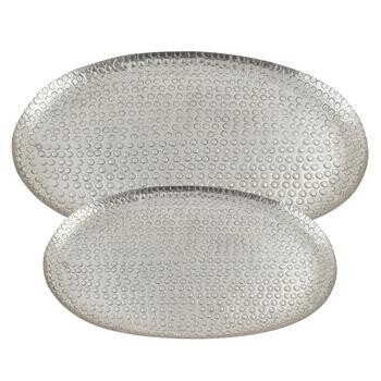 Tray - Silver Oval Metal