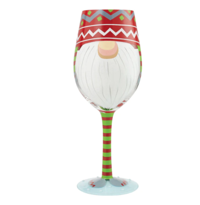 Gnome for the Holidays Wine Glass