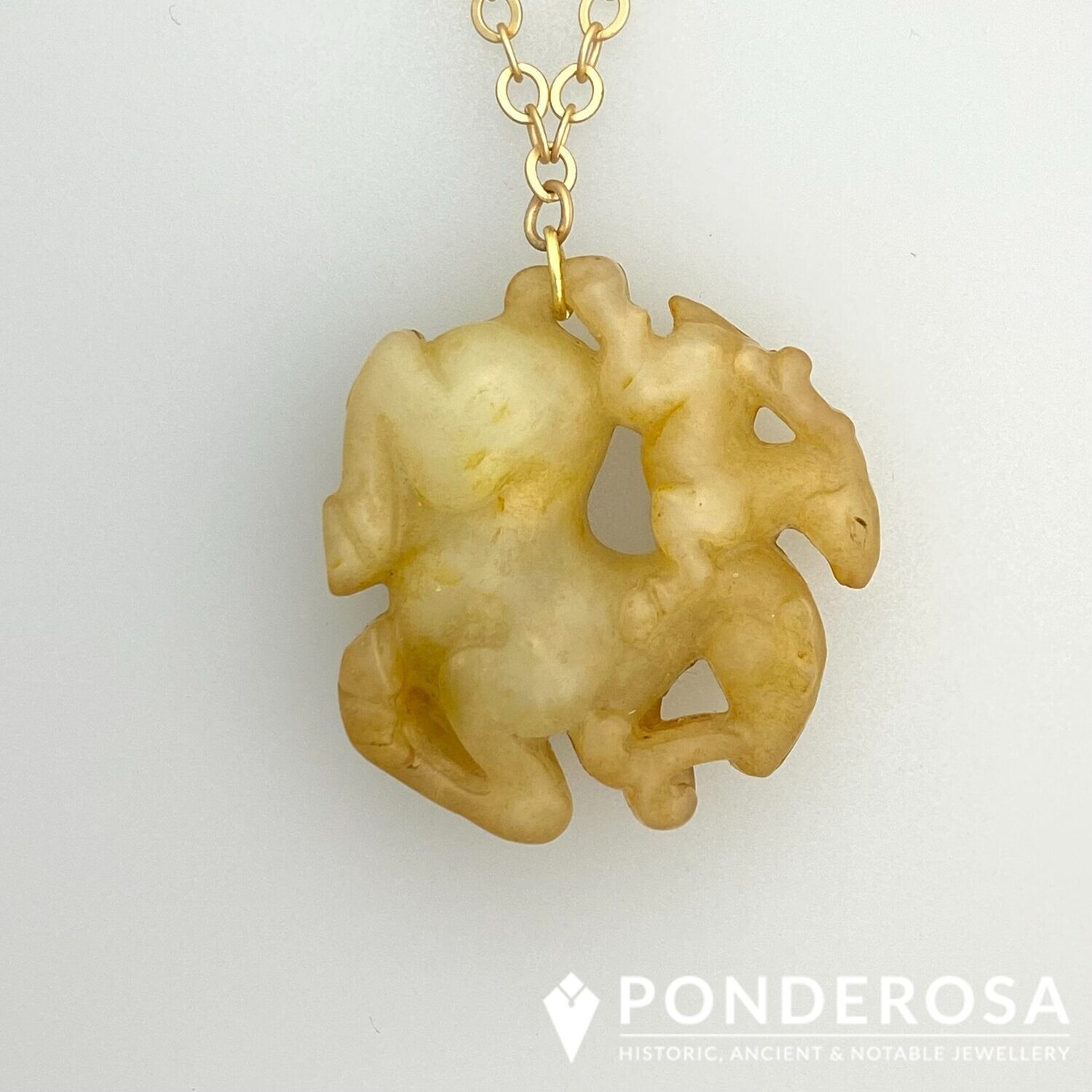 Yellow Jade Carved Pendant