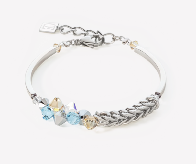 Dancing Crystals & Chunky Chain aqua bracelet