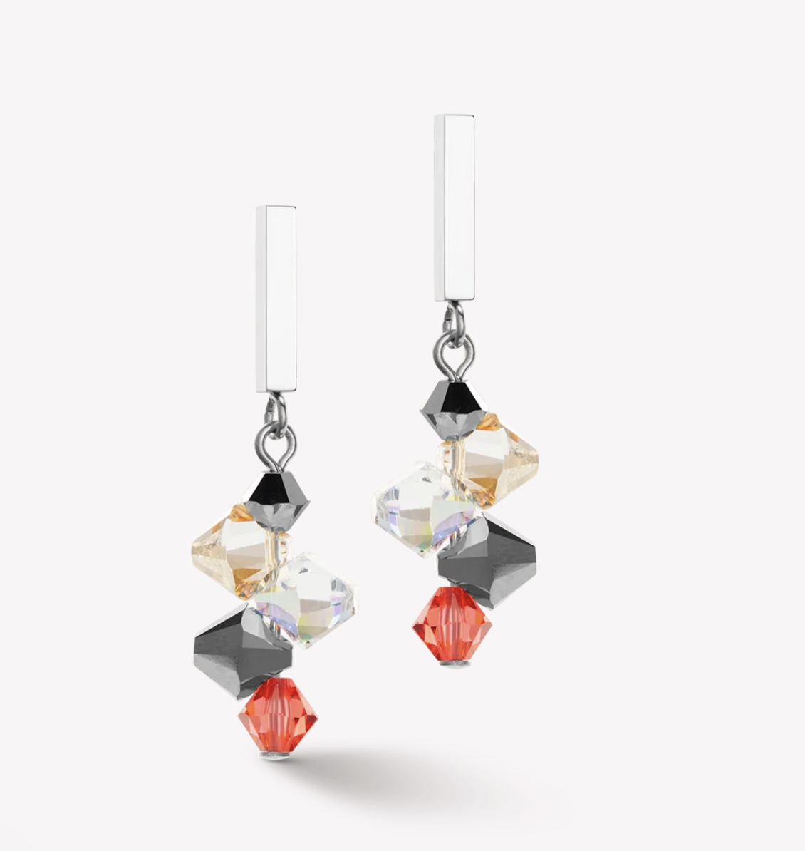 Dancing Crystals & Chunky Chain red earrings