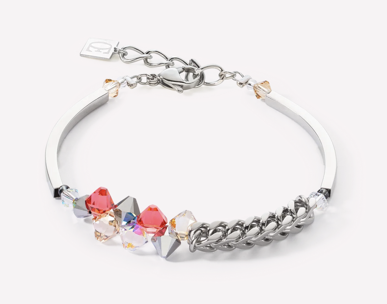 Dancing Crystals & Chunky Chain red bracelet