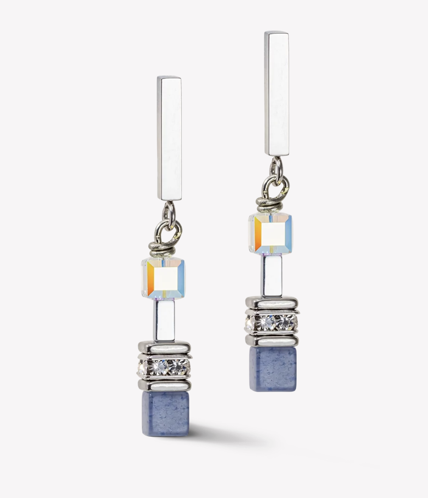 GeoCUBE® Precious Fusion Chunky Chain light blue earrings