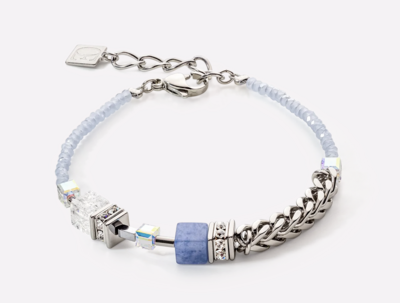 GeoCUBE® Precious Fusion Chunky Chain light blue bracelet