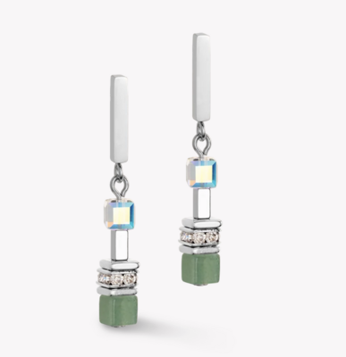 GeoCUBE® Precious Fusion Chunky Chain light green earrings