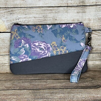 Carissa Clutch - Blue/Purple Floral