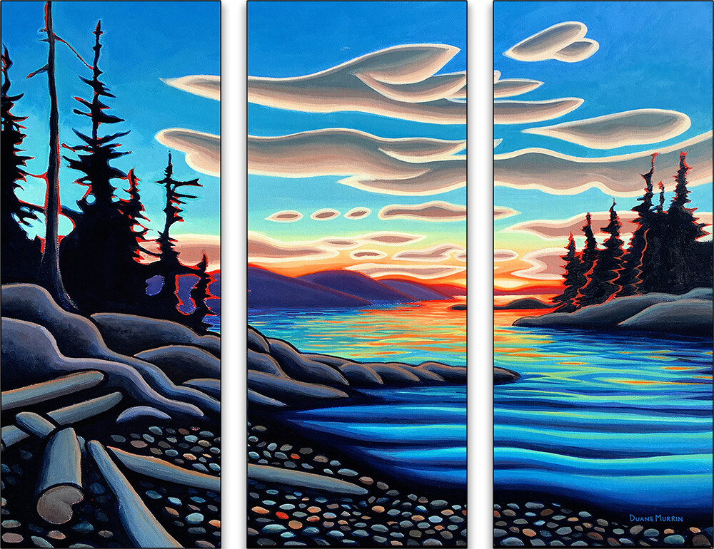Island Sunset Large Triptych 15x18