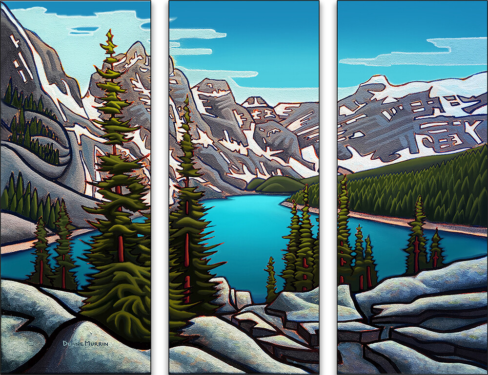 Moraine Lake Large Triptych 15x18