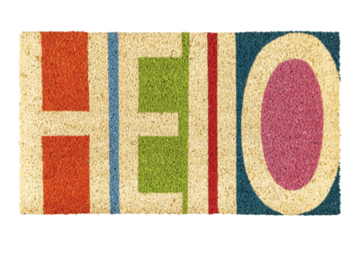 Colorful Hello Coir Mat