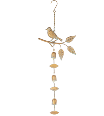 Gold Bird on Branch Windchime
