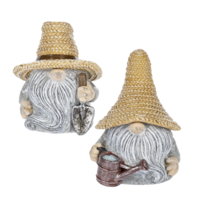 Garden Gnome w/Straw Hat Figurines
