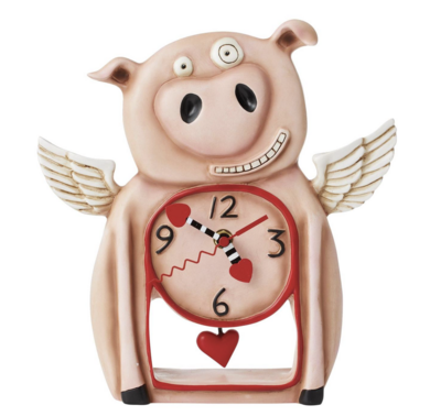 Piggy Wings Desk Clock