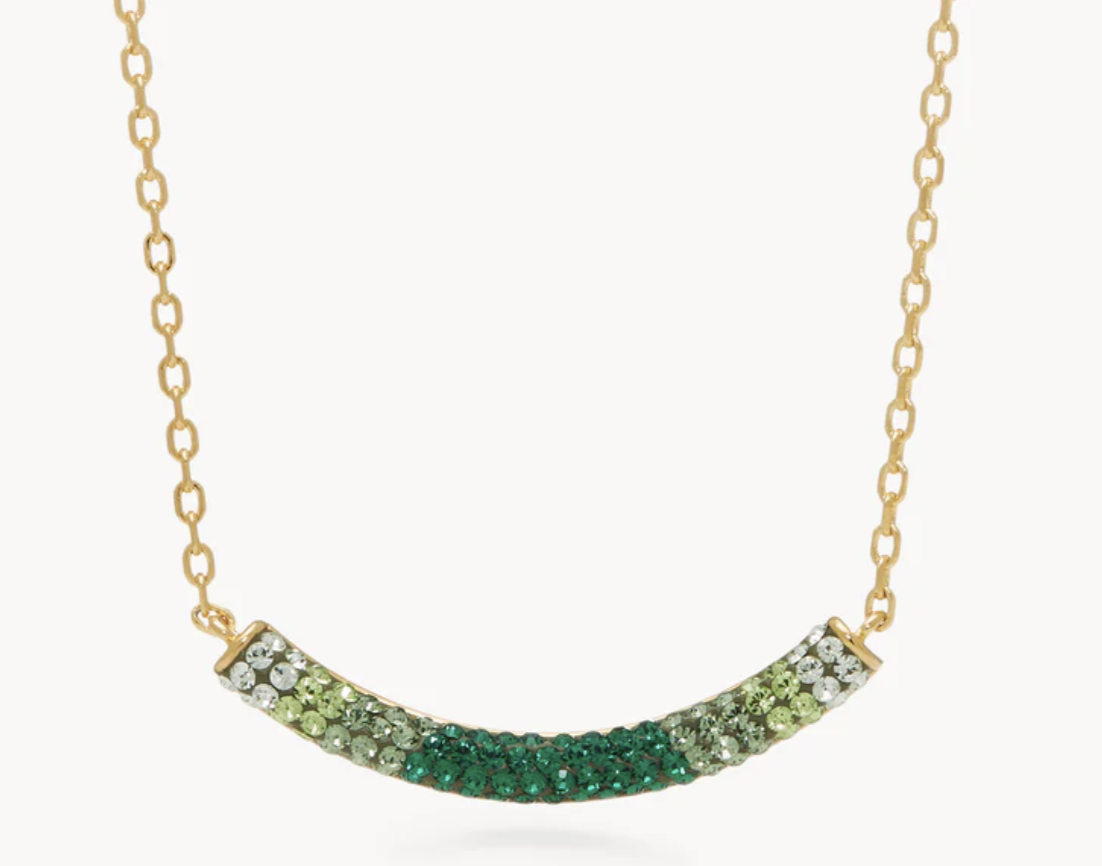 FINAL SALE Evergreen Curved Bar Necklace