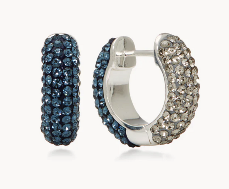 Sapphire Sparkle Reversible Sparkle Hoop Earrings