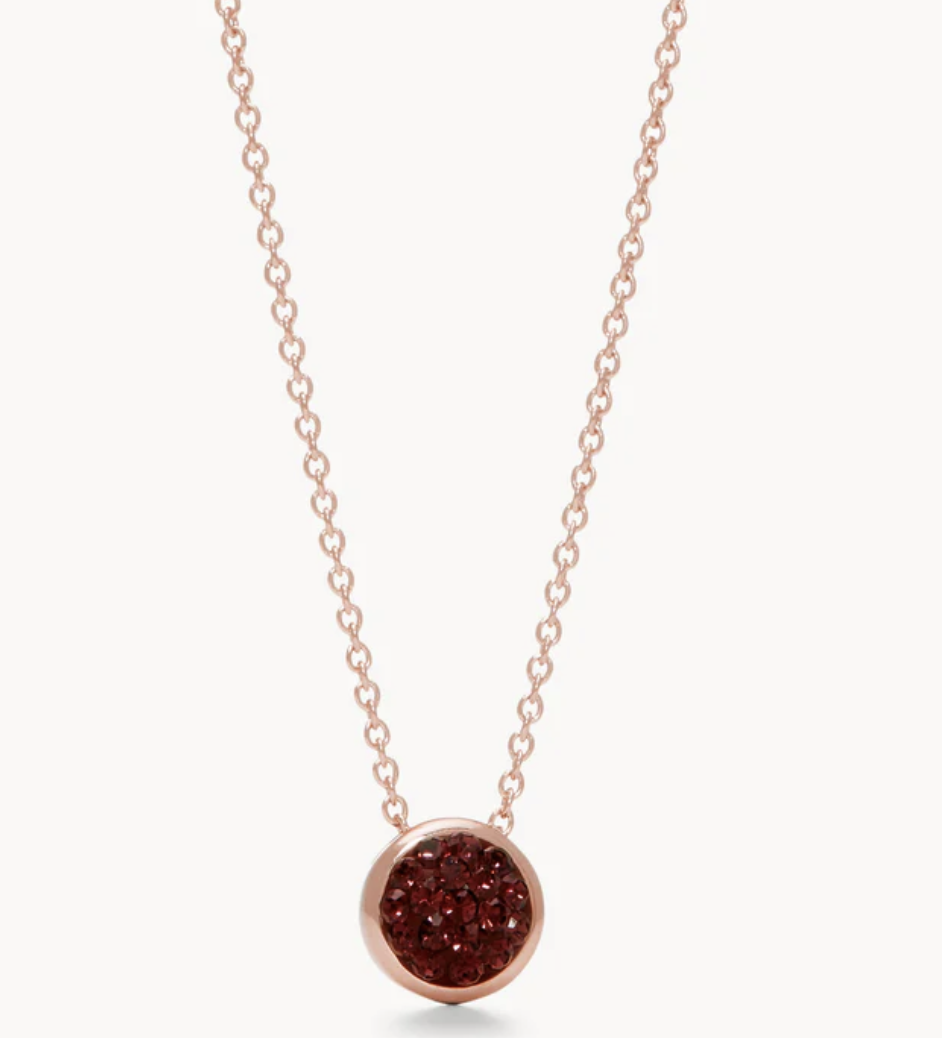 Merlot Sparkle Bezel Slider Necklace