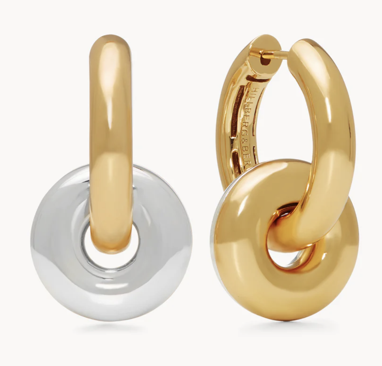 FINAL SALE Lux Gold/Silver Reversible Hoop Earrings