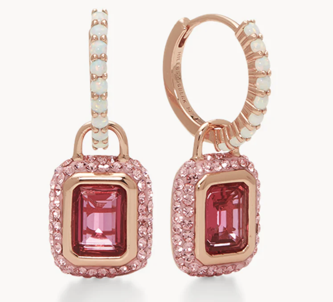 FINAL SALE Prismatic Pink Sparkle Convertible Hoop Earrings