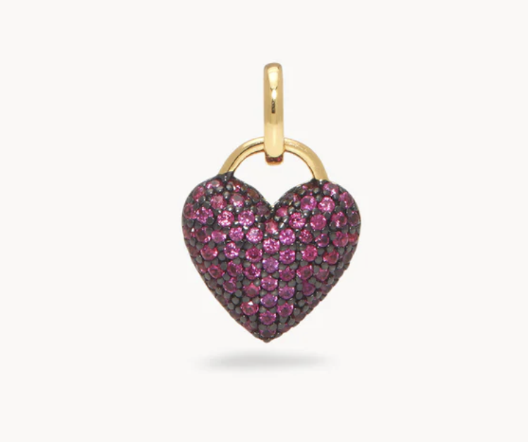 Ruby Pave Heart Charm