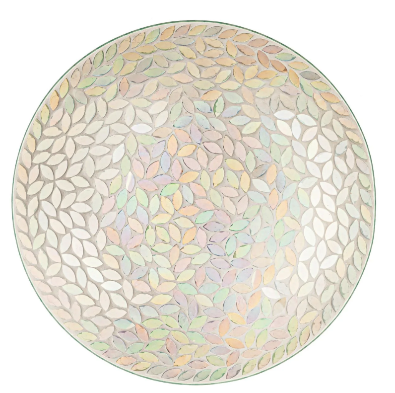 18" Mosaic Iridescent Bird Bath