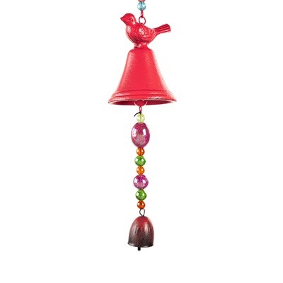 Cast Iron Bell with Bird Wind Chime
