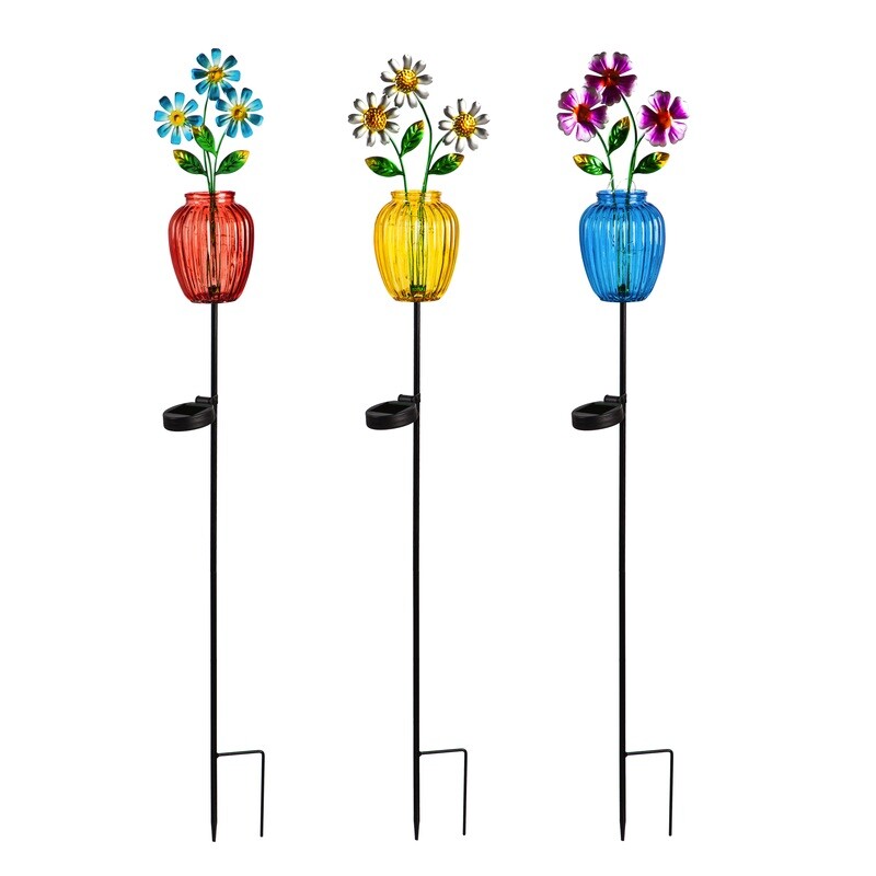 FINAL SALE 39.5" Flower Solar Garden Stake