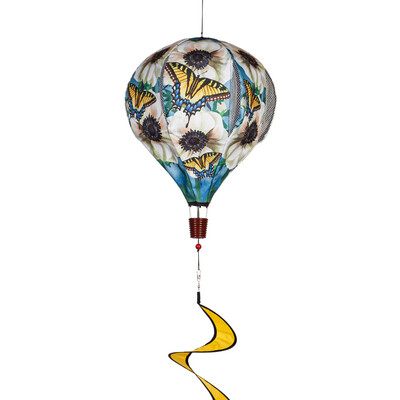 Anemone & Butterflies Burlap Balloon Spinner