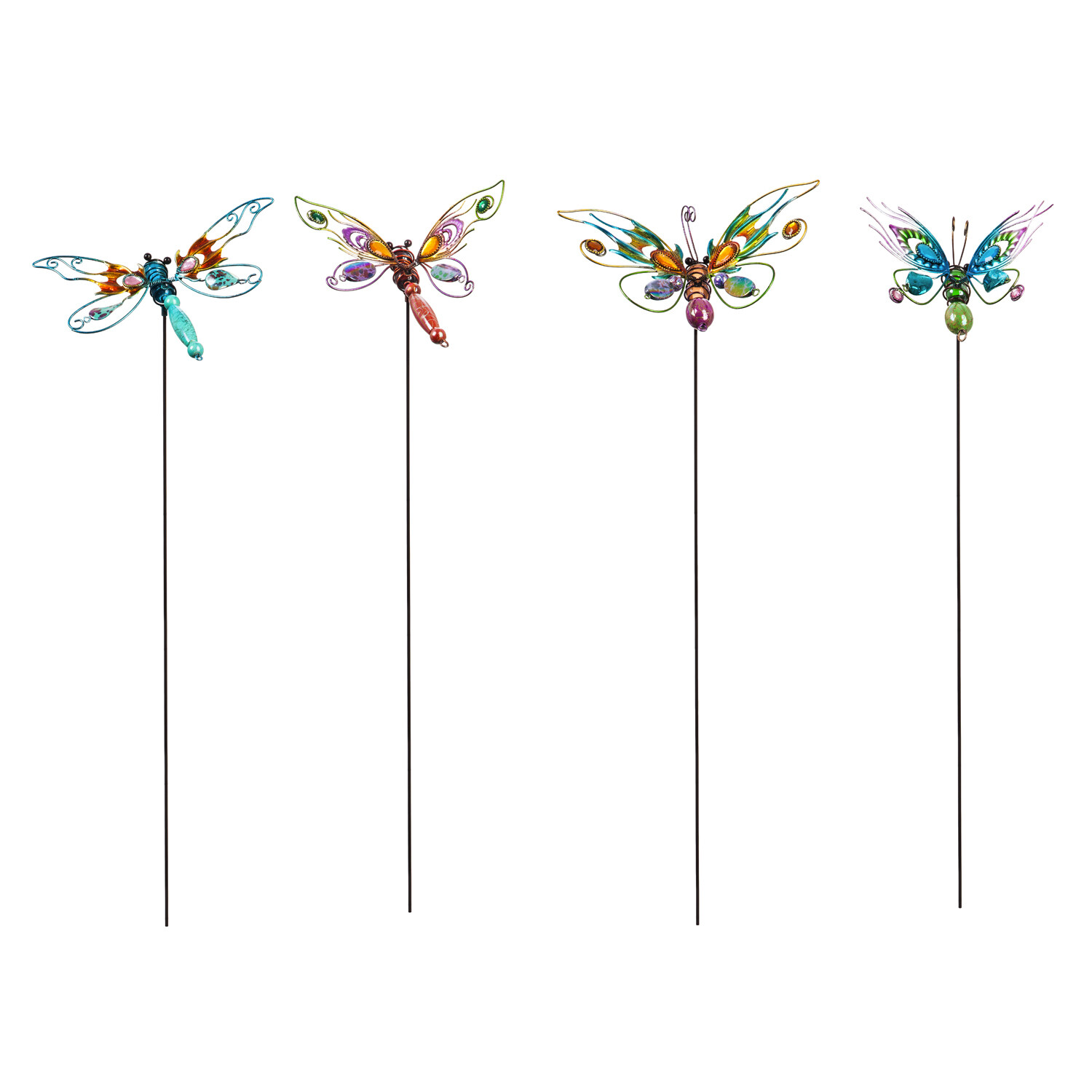 Decorative Dragonfly and Butterfly Garden Stake