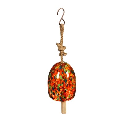 Art Glass Speckle Orange Bell Chime