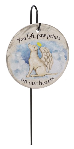Memorial Plaque Stake - You left paw prints on our hearts