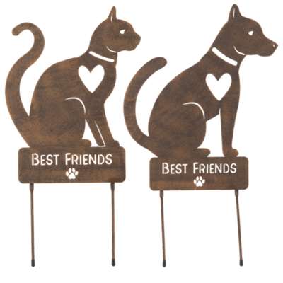 Laser-cut Pet Yard Stake - Best Friends