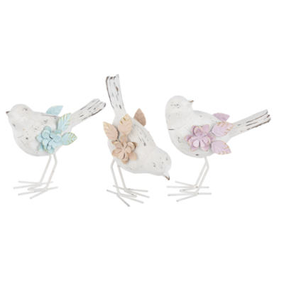 Floral Cottage Bird Figurines