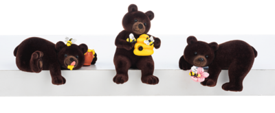 Grizzly Bears and Bee Shelfsitter Figurines