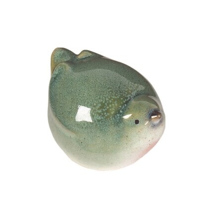 Bird-Fat Green Ceramic 4X2.5