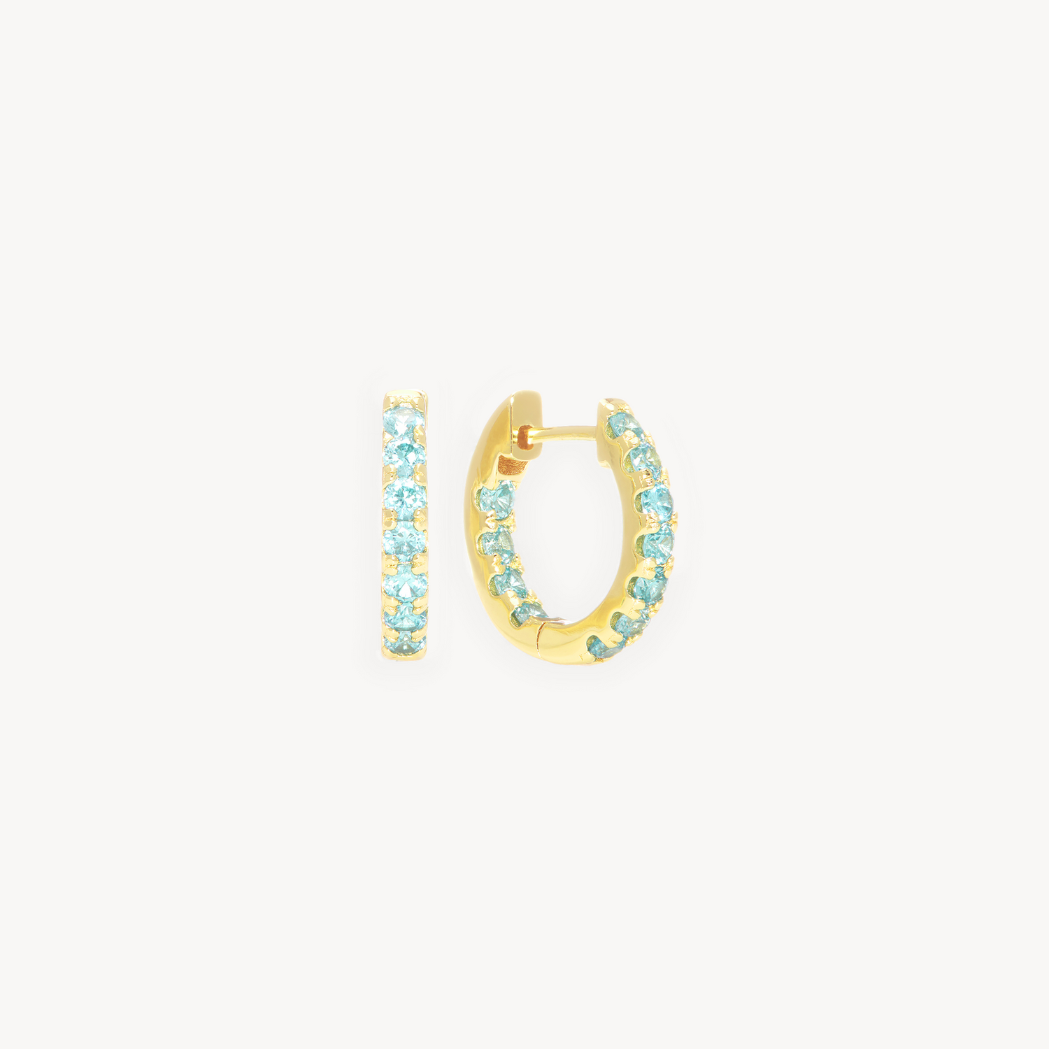 FINAL SALE Inside-Out Huggie Hoop Earrings Aqua