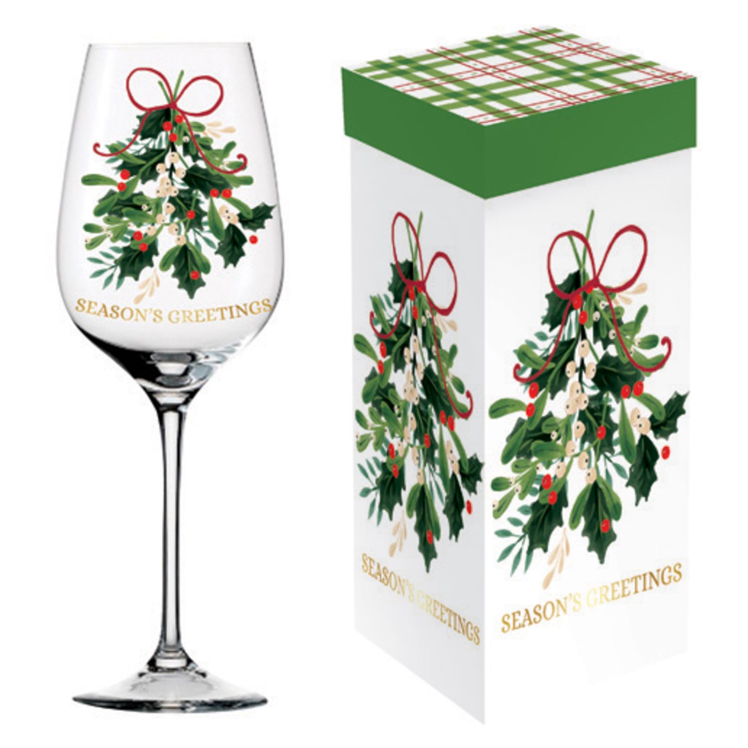 FINAL SALE Stemmed Wine Glass, 17oz, Holiday Greenhouse (70%off)
