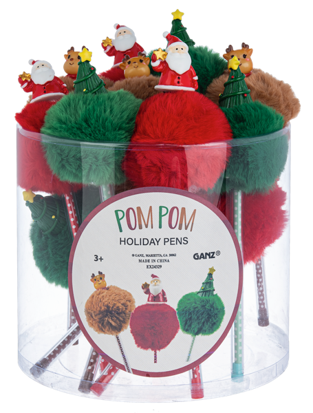 FINAL SALE Pom Pom Holiday Pens