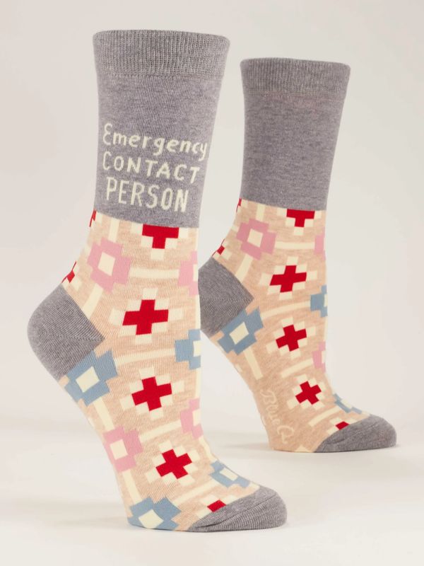 Women's Crew Sock - Emergency Contact