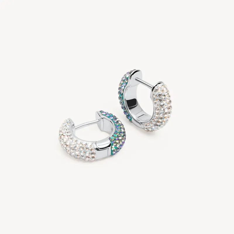 Mermaid Scales & Moonlight Reversible Sparkle Hoop Earrings