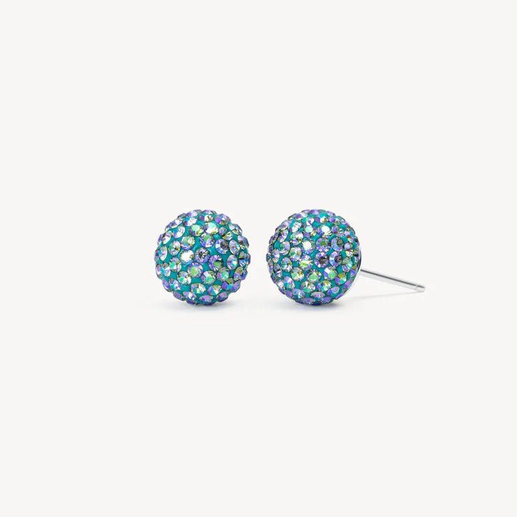 Mermaid Scales Sparkle Ball Stud Earrings 10mm