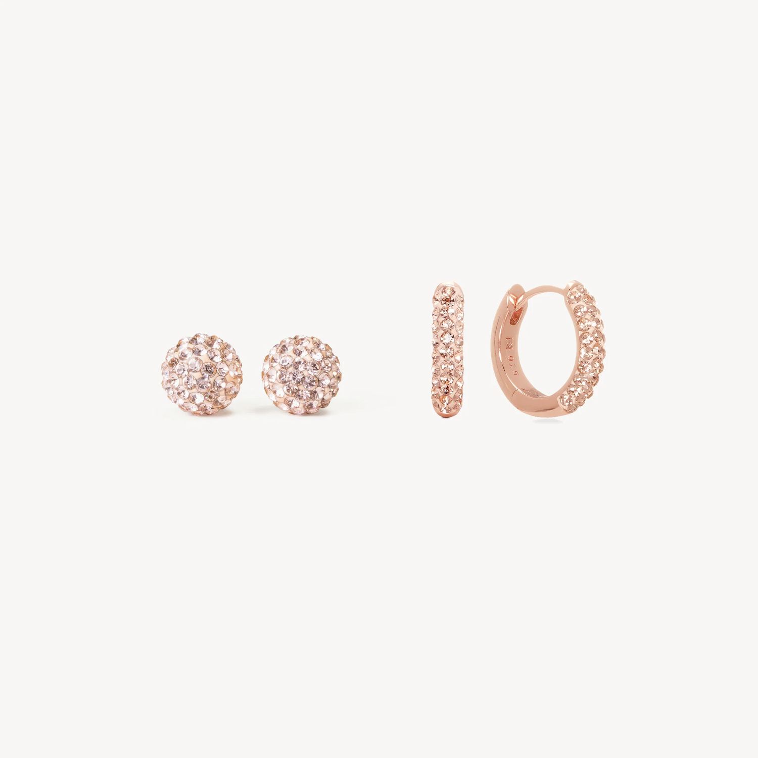 Always On Sparkle Hoops & Studs Gift Set, Rose Gold