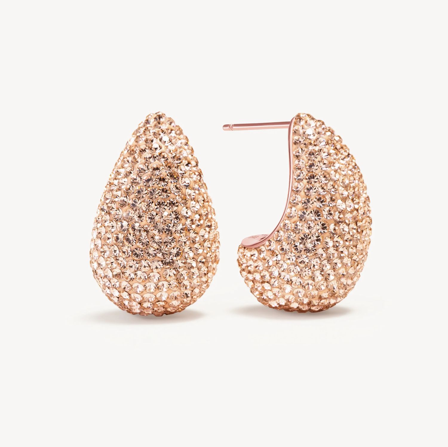 Dream Puff Sparkle Stud Earrings Rose Gold