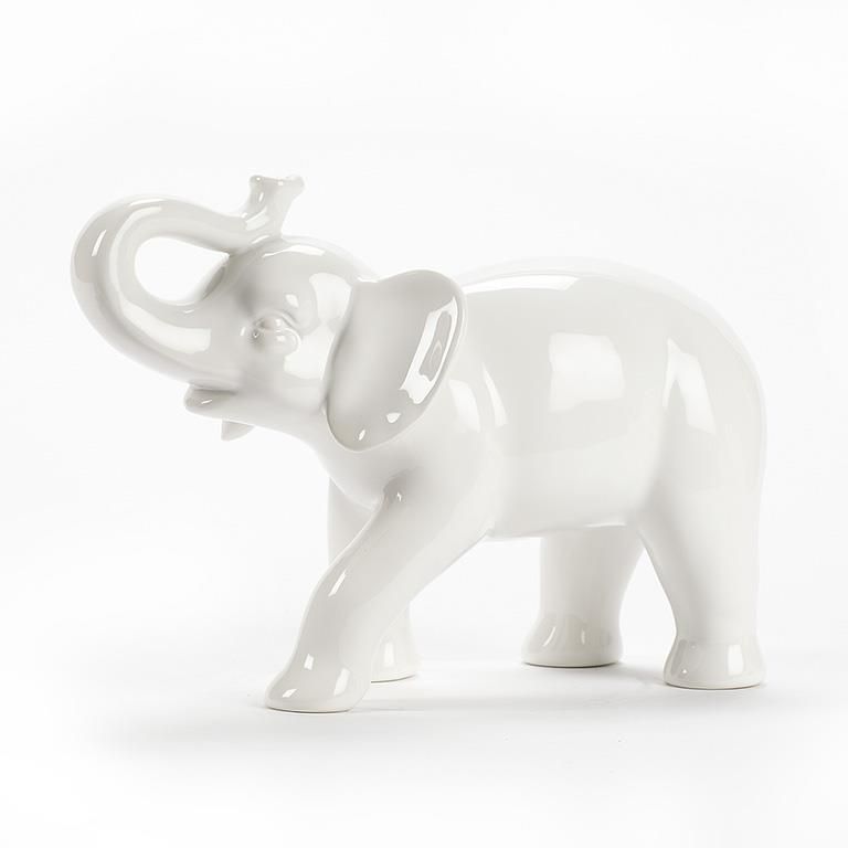 Lg Elephant Figure-Wht