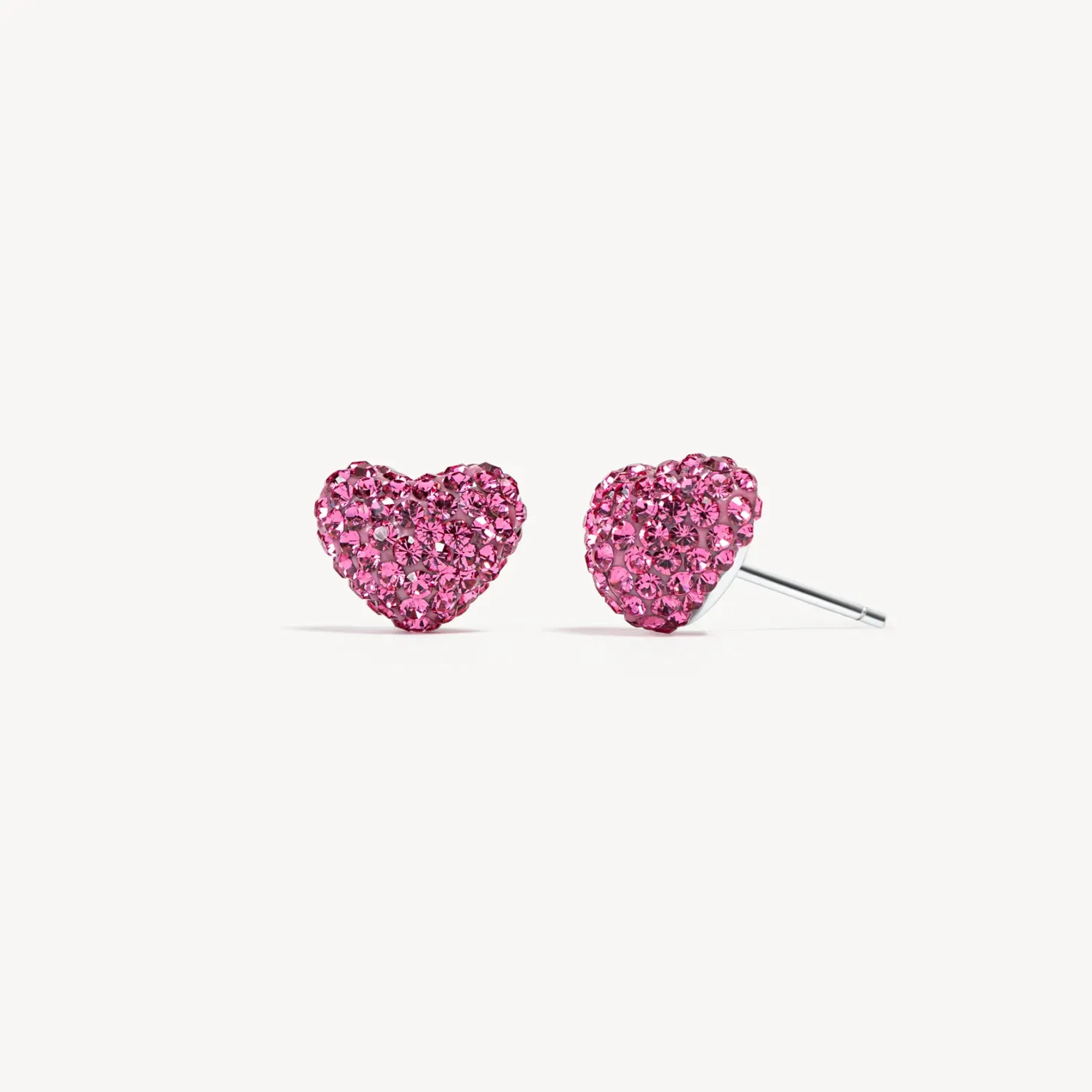 Sparkle Heart Stud Earrings Rose