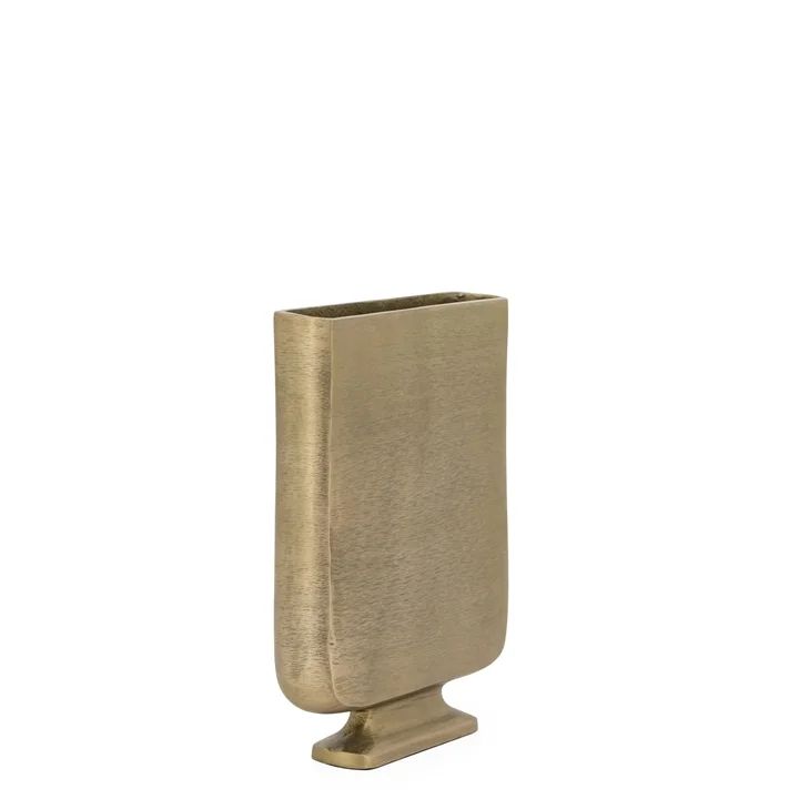Lyra Etched Aluminum 10H In. Flat Urn Tall Vase - Gold